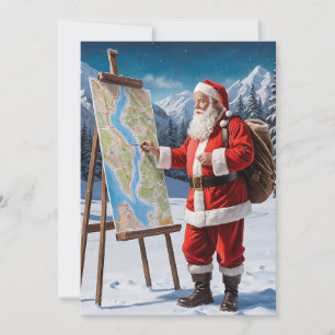 Cartes Pour Fêtes Annuelles Amusant mignon tendance Rouge Joyeux Noël Père Noë