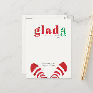 Cartes Pour Fêtes Annuelles Amusant minimaliste ivoire rouge Nouvel An