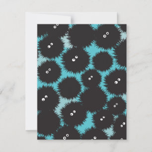 Cartes Pour Fêtes Annuelles Amusant monstres noirs moelleux