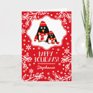 Cartes Pour Fêtes Annuelles Amusant petit pingouins personnalisés Noël