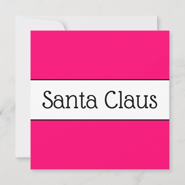 Cartes Pour Fêtes Annuelles Amusant rose vif blanc Jolly Santa Claus (Devant)