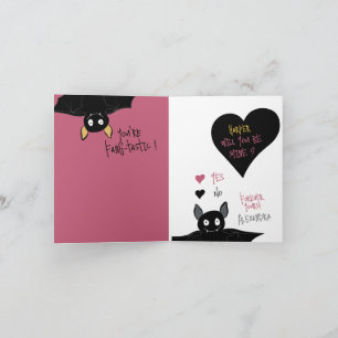 Cartes Pour Fêtes Annuelles Amusant "Serez-Vous À Moi ?" Bat Love + Valentine 