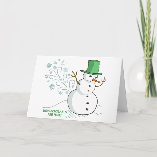 Cartes Pour Fêtes Annuelles Amusant Snowman Farts Snowflakes (Devant)