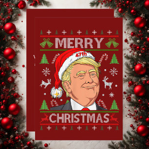 Cartes Pour Fêtes Annuelles Amusant Trump Joyeux Noël Moins moche Noël Sweater