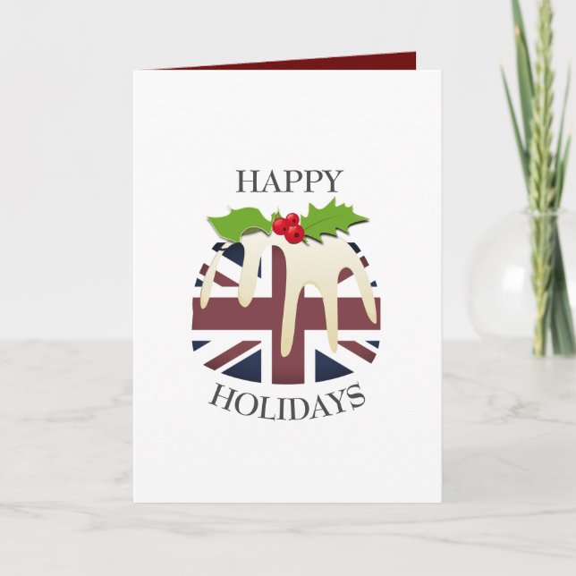 Cartes Pour Fêtes Annuelles Amusant | UNION JACK | Pudding de Noël (Devant)