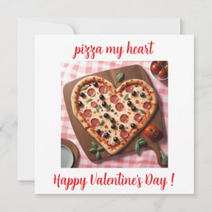 Cartes Pour Fêtes Annuelles Amusant Valentine Pizza Heart Italie