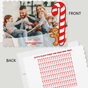 Cartes Pour Fêtes Annuelles Amusant XmaS Gingerbread-Sucre de canne-Odd One Ou