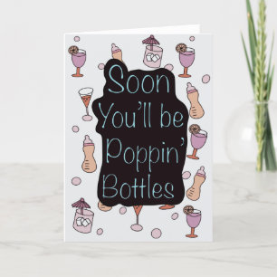 Cartes Pour Fêtes Annuelles Amusante Baby shower de grossesse Bouteilles