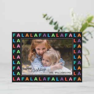 Cartes Pour Fêtes Annuelles Amusante Classique Colorée FA LA LA LA Saison des