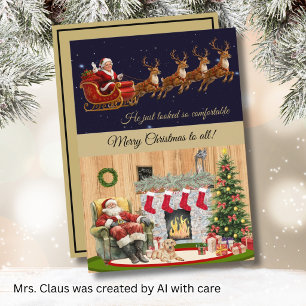 Cartes Pour Fêtes Annuelles *Amusante Mme Claus unique la veille de Noël