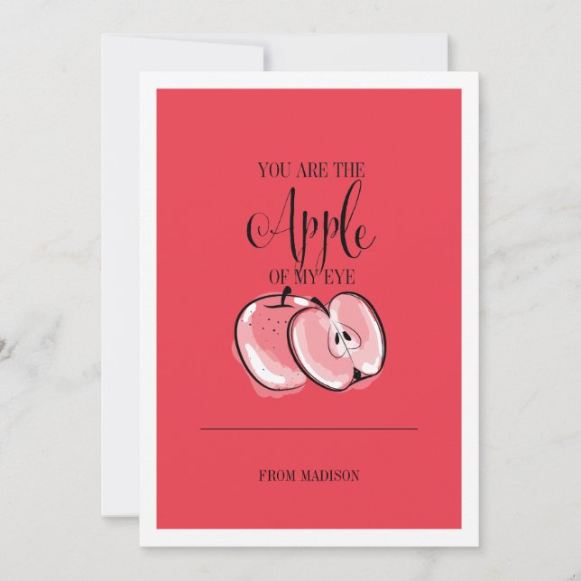 Cartes Pour Fêtes Annuelles Amusante Pun de fruits Apple Valentine Card (Devant)