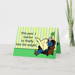 Cartes Pour Fêtes Annuelles Amusante résolution du Nouvel An Retro perte de po