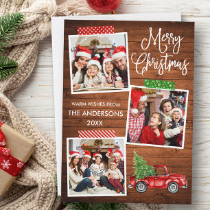 Cartes Pour Fêtes Annuelles Amusants Calliage artisanat Bande Camion Noël Bois