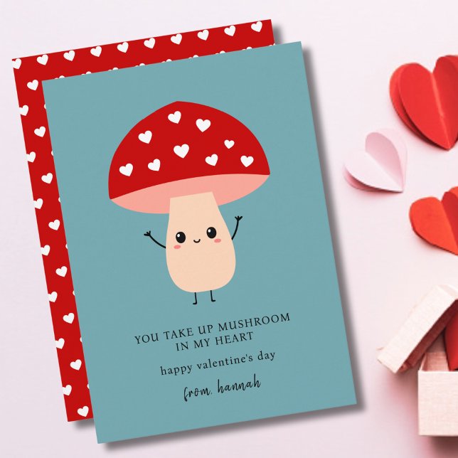Cartes Pour Fêtes Annuelles Amusants Couples Champignons Coeur Heureux Valenti (Créateur téléchargé)