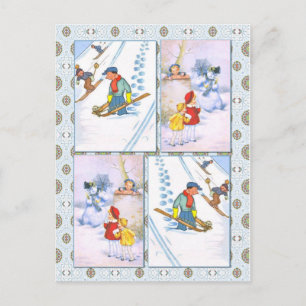 Cartes Pour Fêtes Annuelles Amusement d'hiver