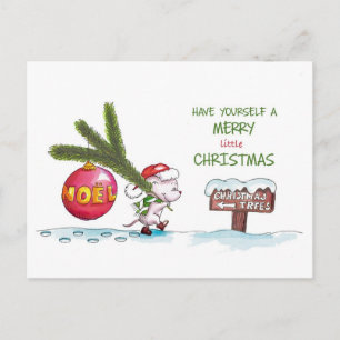 Cartes Pour Fêtes Annuelles Amusez-vous un Joyeux petit Noël - Main dessinée