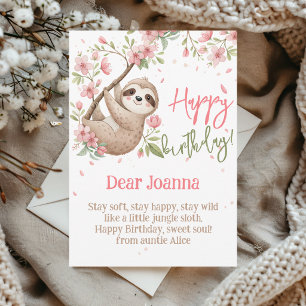 Cartes Pour Fêtes Annuelles Amusons-nous paresseux enfants joyeux anniversaire