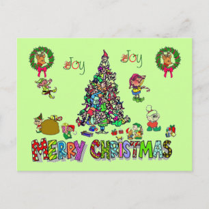 Cartes Pour Fêtes Annuelles an elves christmas post card