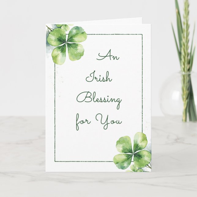 Cartes Pour Fêtes Annuelles An Irish Blessing – Christian St. Patrick’s Day  (Devant)