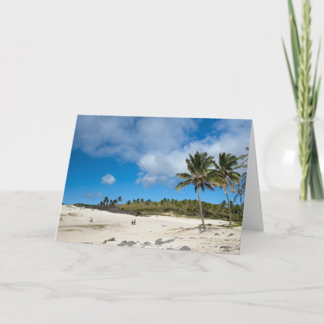 Cartes Pour Fêtes Annuelles Anakena, Rapa Nui, île de Pâques, Chili (Devant)