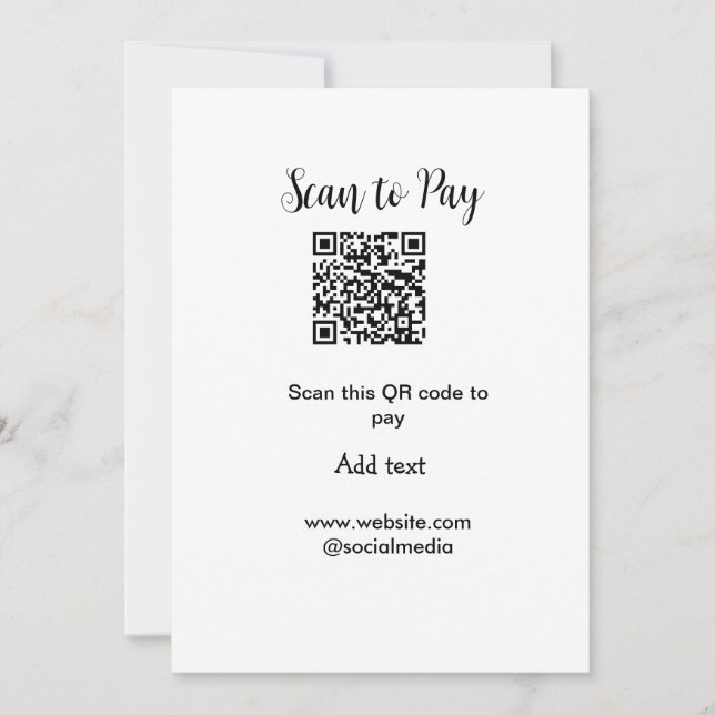 Cartes Pour Fêtes Annuelles Analyser pour payer scanner code QR ajouter des dé (Devant)