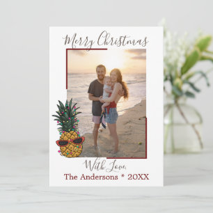 Cartes Pour Fêtes Annuelles Ananas Joyeux Noël Beach Photo