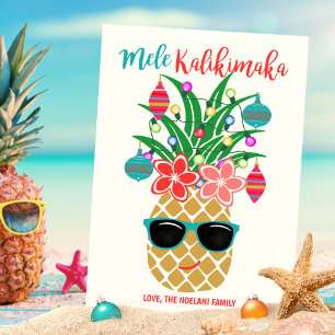 Cartes Pour Fêtes Annuelles Ananas tropical Mele Kalikimaka Noël