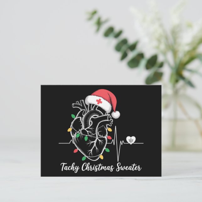 Cartes Pour Fêtes Annuelles Anatomie cardiaque Noël infirmière Cardiac Tachy N (Debout devant)