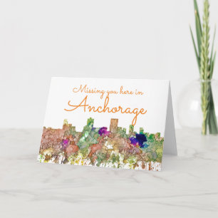 Cartes Pour Fêtes Annuelles Anchorage, Alaska Skyline SG-Faded Glory