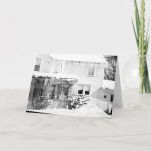 Cartes Pour Fêtes Annuelles Ancien Charme Fermier couvert de neige du milieu d
