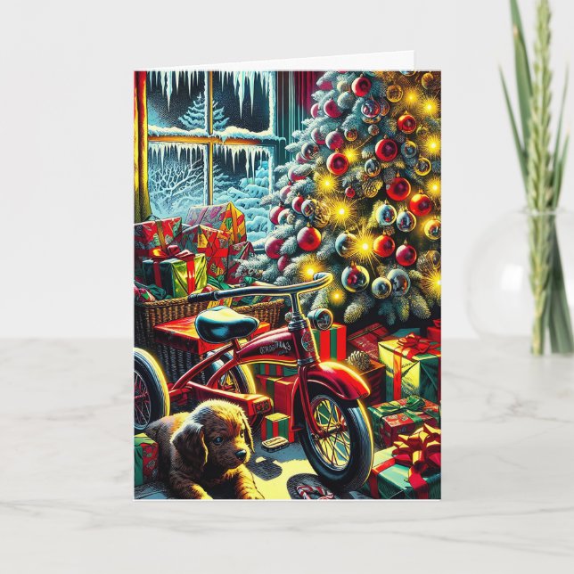 Cartes Pour Fêtes Annuelles Ancien matin de Noël Nostalgique (Devant)