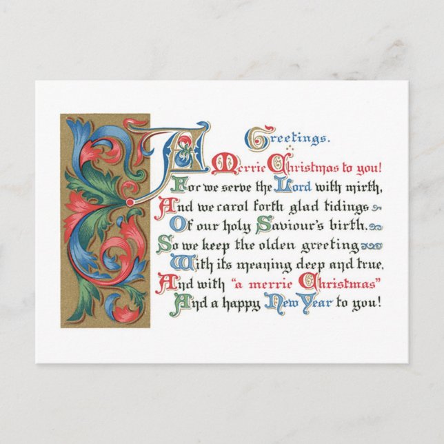 Cartes Pour Fêtes Annuelles Ancien Noël, Ancien type (Devant)