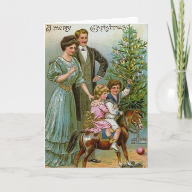 Cartes Pour Fêtes Annuelles Ancien Noël de mode (Devant)