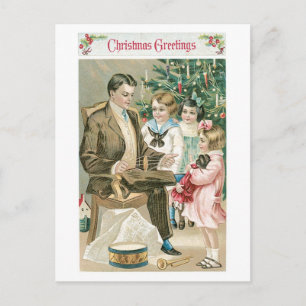 Cartes Pour Fêtes Annuelles Ancien Noël, Famille
