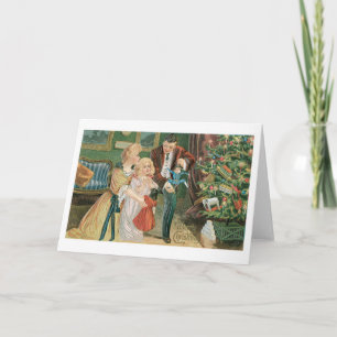 Cartes Pour Fêtes Annuelles Ancien Noël, Famille