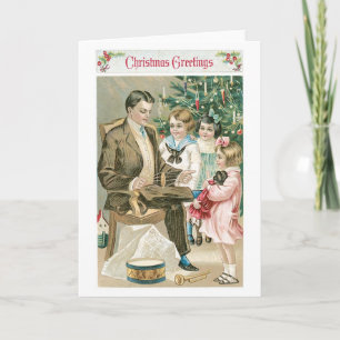 Cartes Pour Fêtes Annuelles Ancien Noël, Famille
