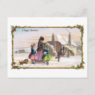 Cartes Pour Fêtes Annuelles Ancien Noël, Famille