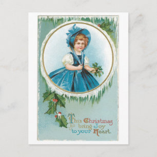 Cartes Pour Fêtes Annuelles Ancien Noël, Fille