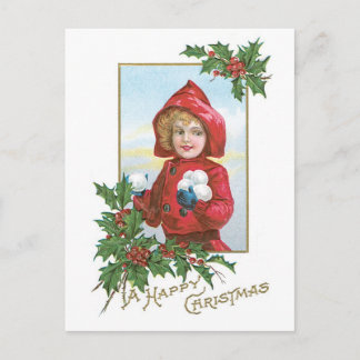 Cartes Pour Fêtes Annuelles Ancien Noël, Fille