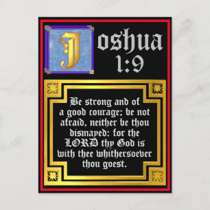 Cartes Pour Fêtes Annuelles Ancien Testament Joshua 1:9 Citation biblique écla