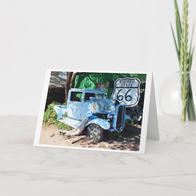 Cartes Pour Fêtes Annuelles Ancienne route véhicule 66 (Devant)