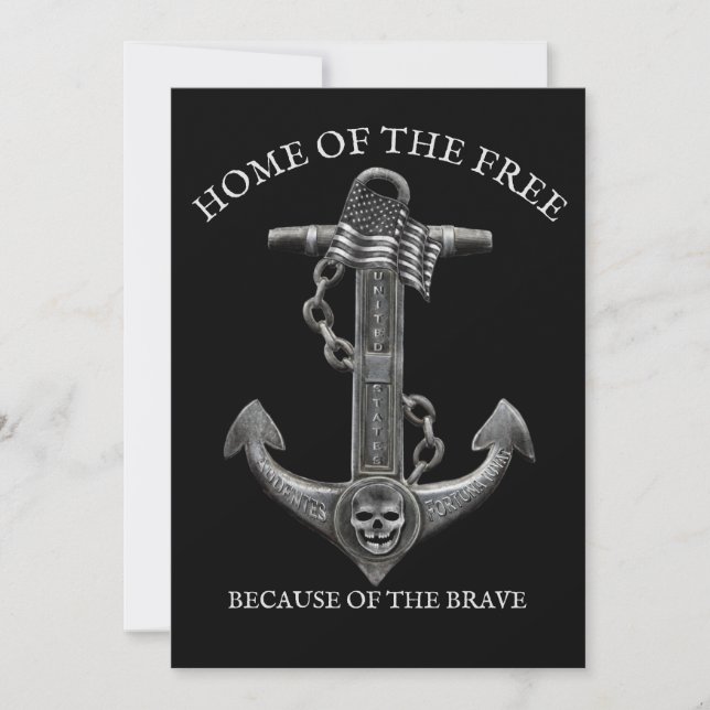 Cartes Pour Fêtes Annuelles Ancrage du drapeau américain patriotique pirate na (Devant)