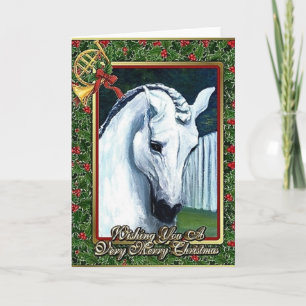 Cartes Pour Fêtes Annuelles Andalusian Dressage Horse Blank Christmas