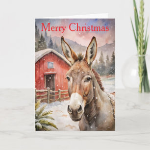 Cartes Pour Fêtes Annuelles Âne à Noël