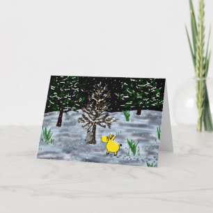 Cartes Pour Fêtes Annuelles âne serrant dans la neige