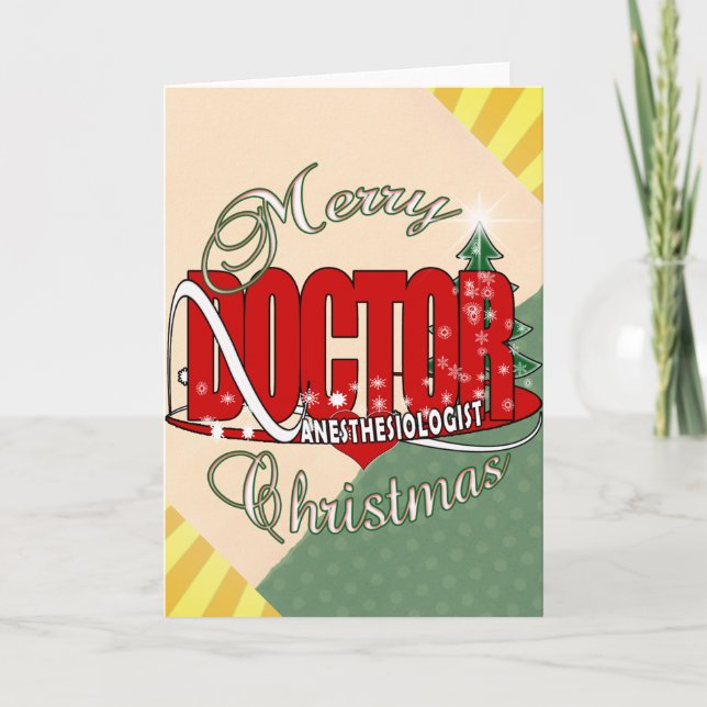 CARTES POUR FÊTES ANNUELLES ANESTHESIOLOGUE DE NOËL (Devant)