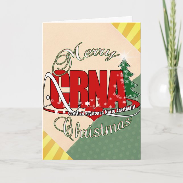 Cartes Pour Fêtes Annuelles Anesthésiste d'infirmière de JOYEUX NOËL de CRNA (Devant)