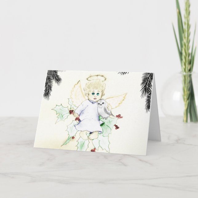 Cartes Pour Fêtes Annuelles Ange (Devant)