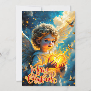 Cartes Pour Fêtes Annuelles Ange au cœur d'or et bénédictions célestes