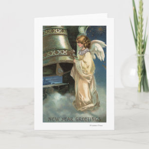 Cartes Pour Fêtes Annuelles Ange Bell saisissante avec le maillet